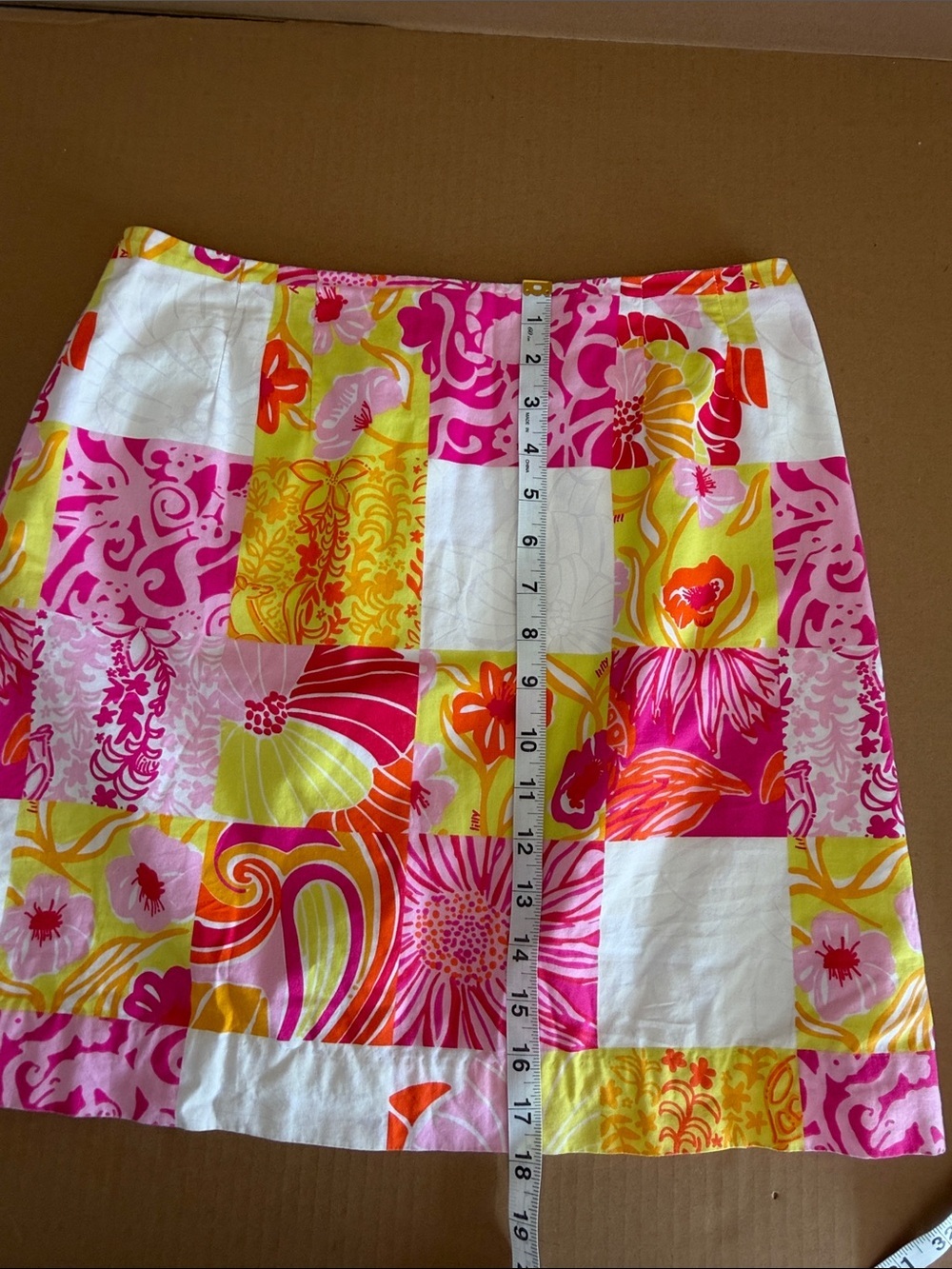 LILLY PULITZER Y2K Patchwork Floral Mini Skirt size 6 - Picture 4 of 8